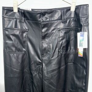 Tinseltown Black Faux Leather Flare Pants